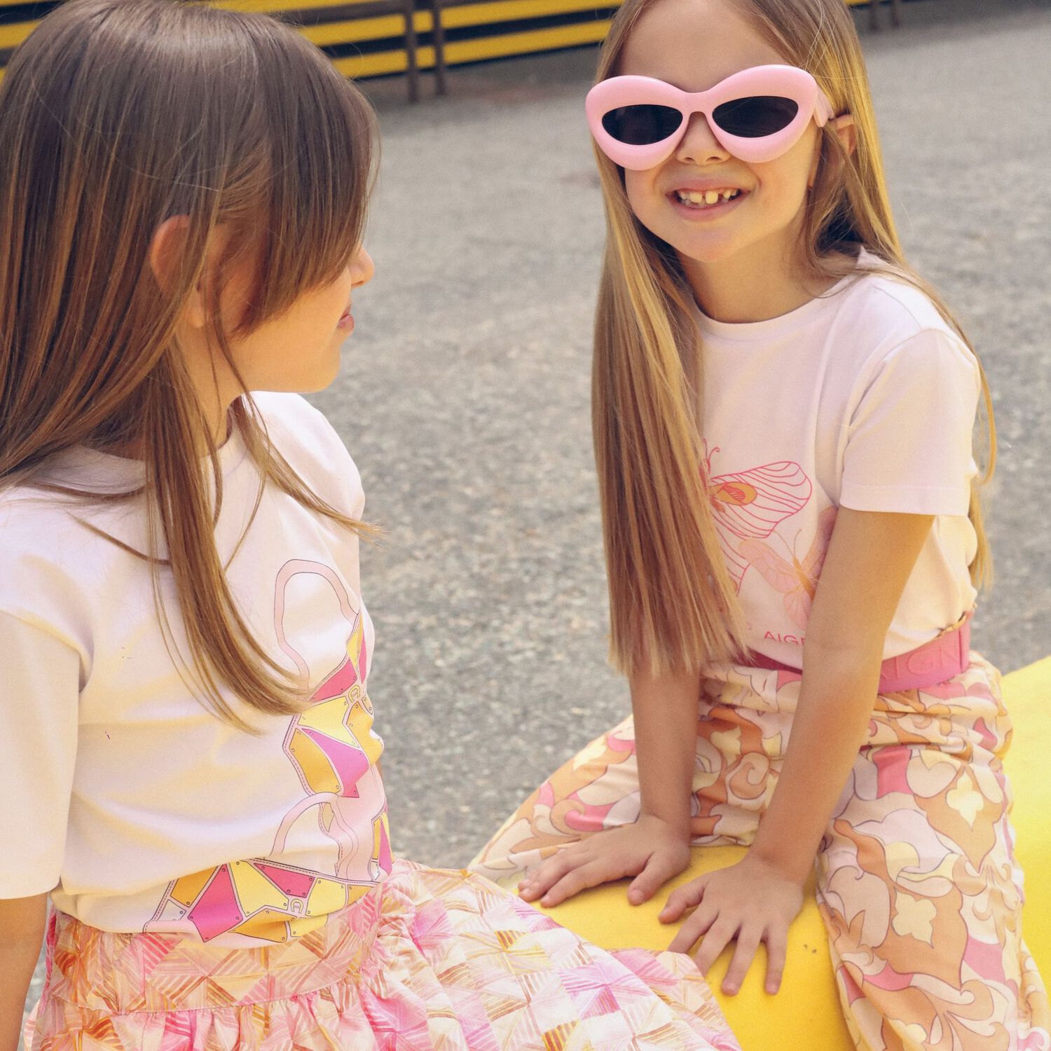 Girls Pink & Orange Logo Skirt, 2, hi-res image number null