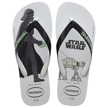 Boys White Star Wars Flip Flops