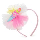 Girls Pink Tulle Ice Cream Headband, 1, hi-res