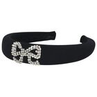 Girls Black Padded Headband, 1, hi-res