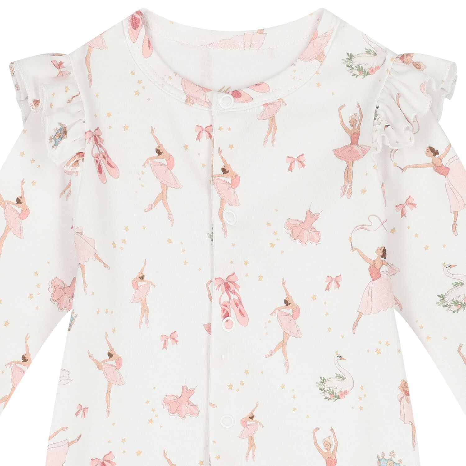 طقم بنات  أفرول  باللون الوردي و الأبيض, 1, hi-res