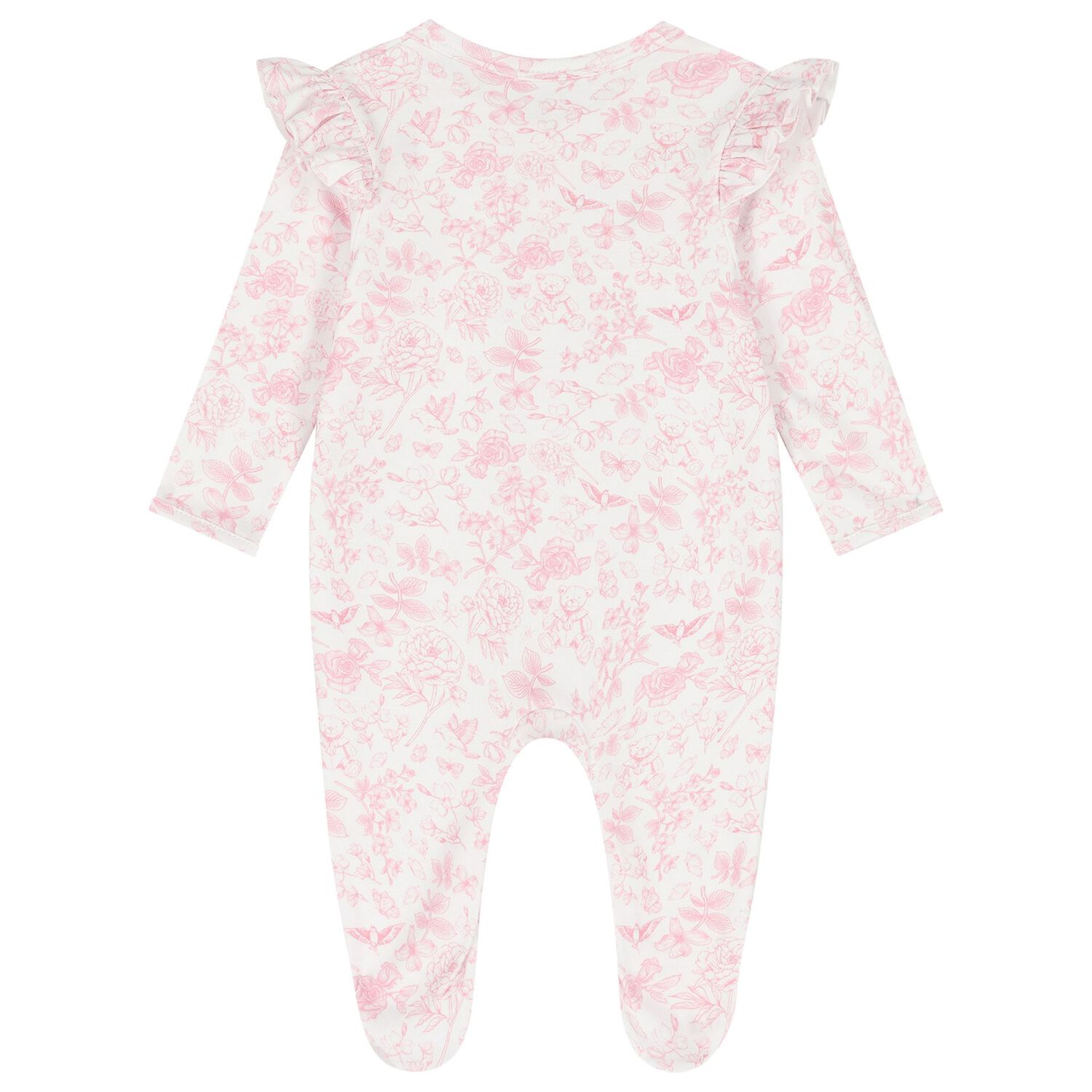 Baby Girls White & Pink Floral Babygrow Gift Set, 1, hi-res