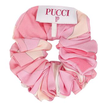 Girls Pink Iride Print Scrunchie