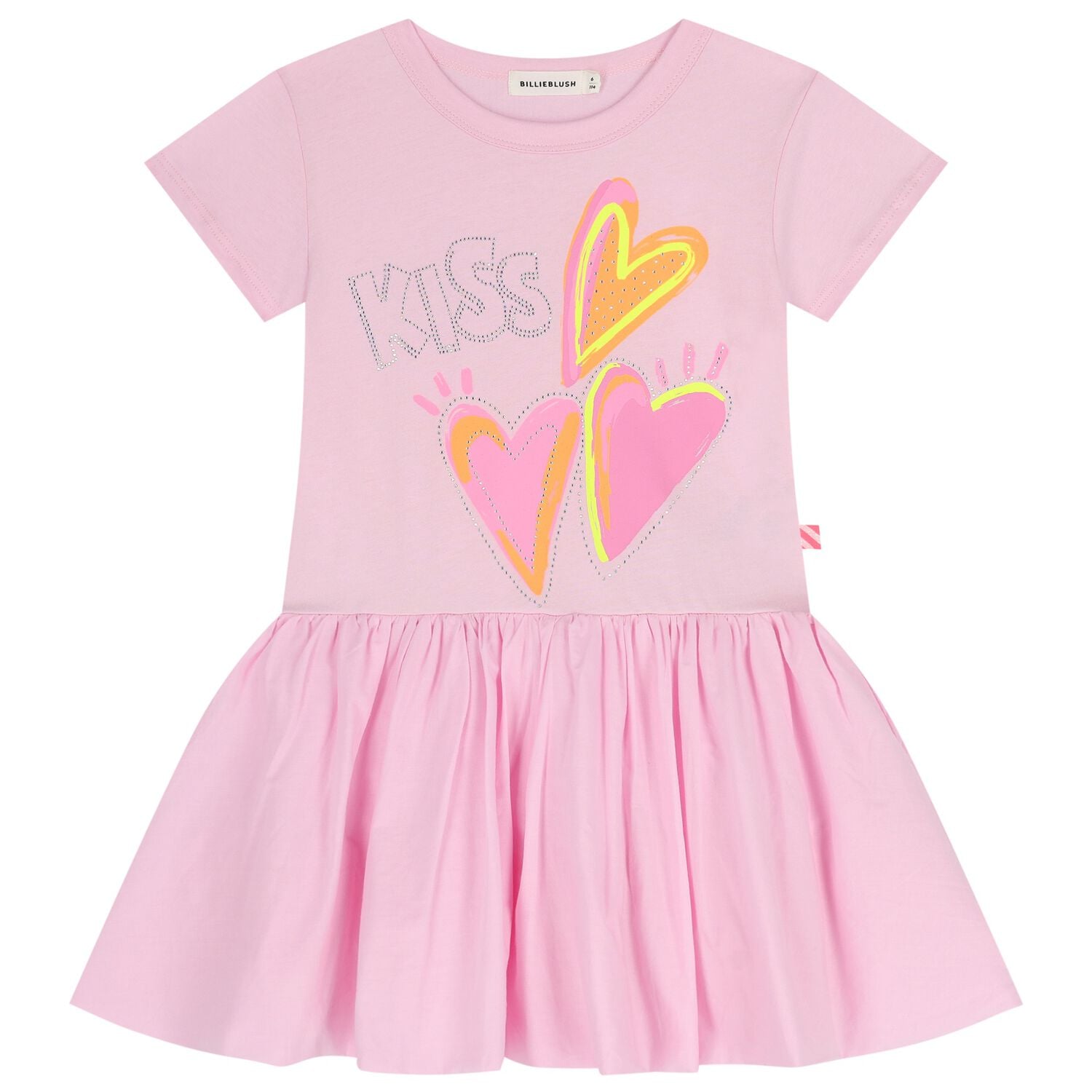 Girls Pink Hearts Dress, 1, hi-res