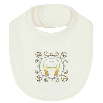 Baby Girls Ivory Logo Bib