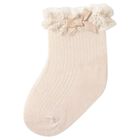 Baby Girls Beige Lace Socks, 5, hi-res