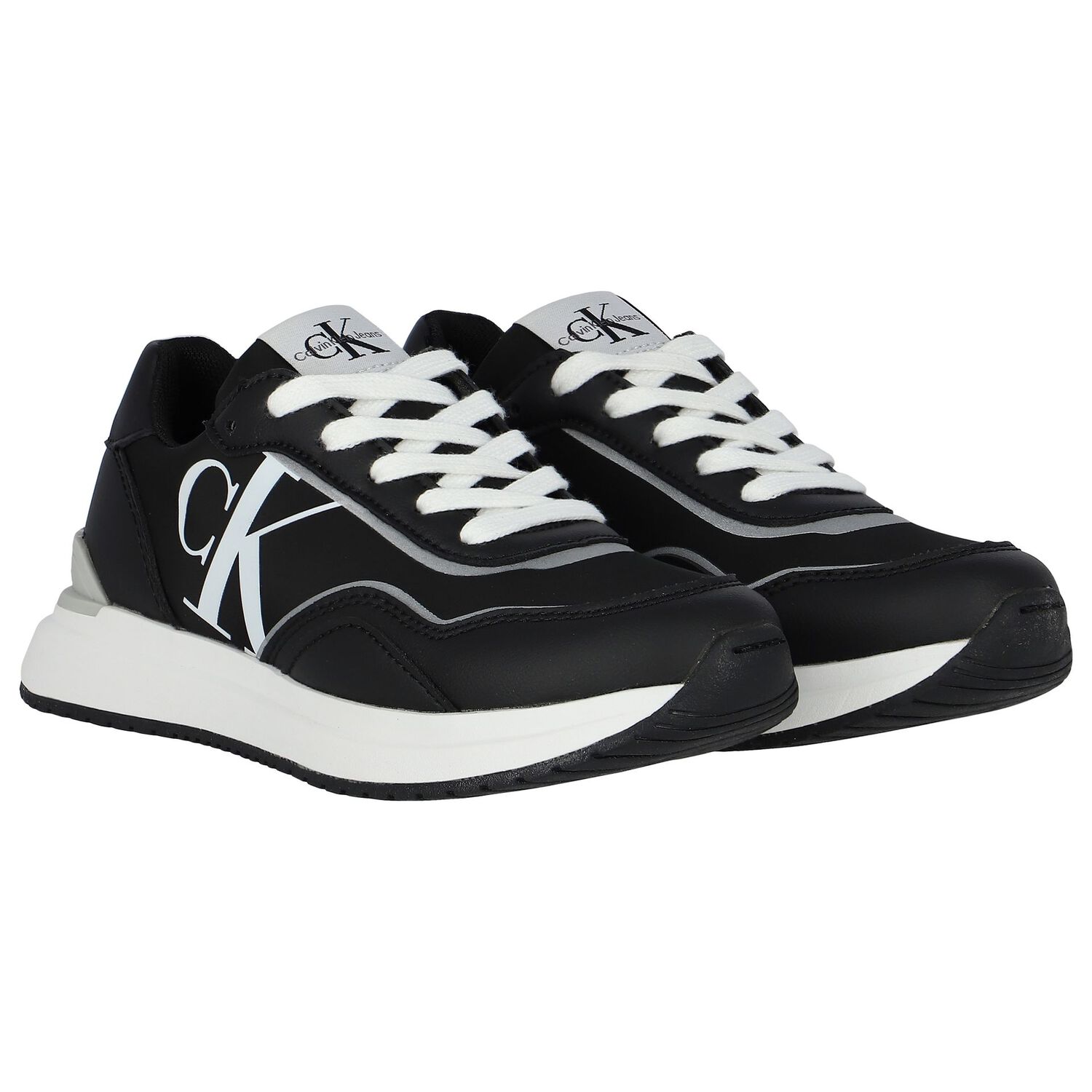 Black & White Logo Trainers, 1, hi-res