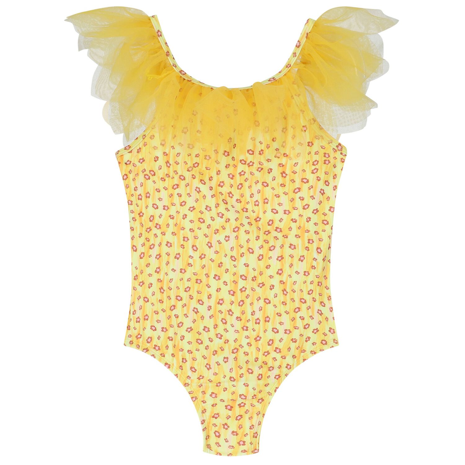 Girls Yellow Tulle Swimsuit, 1, hi-res image number null