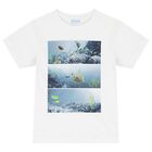 Boys White, Green & Navy Blue Shorts Set, 1, hi-res