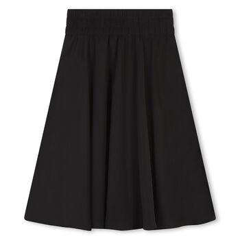 Girls Black Logo Chiffon Skirt