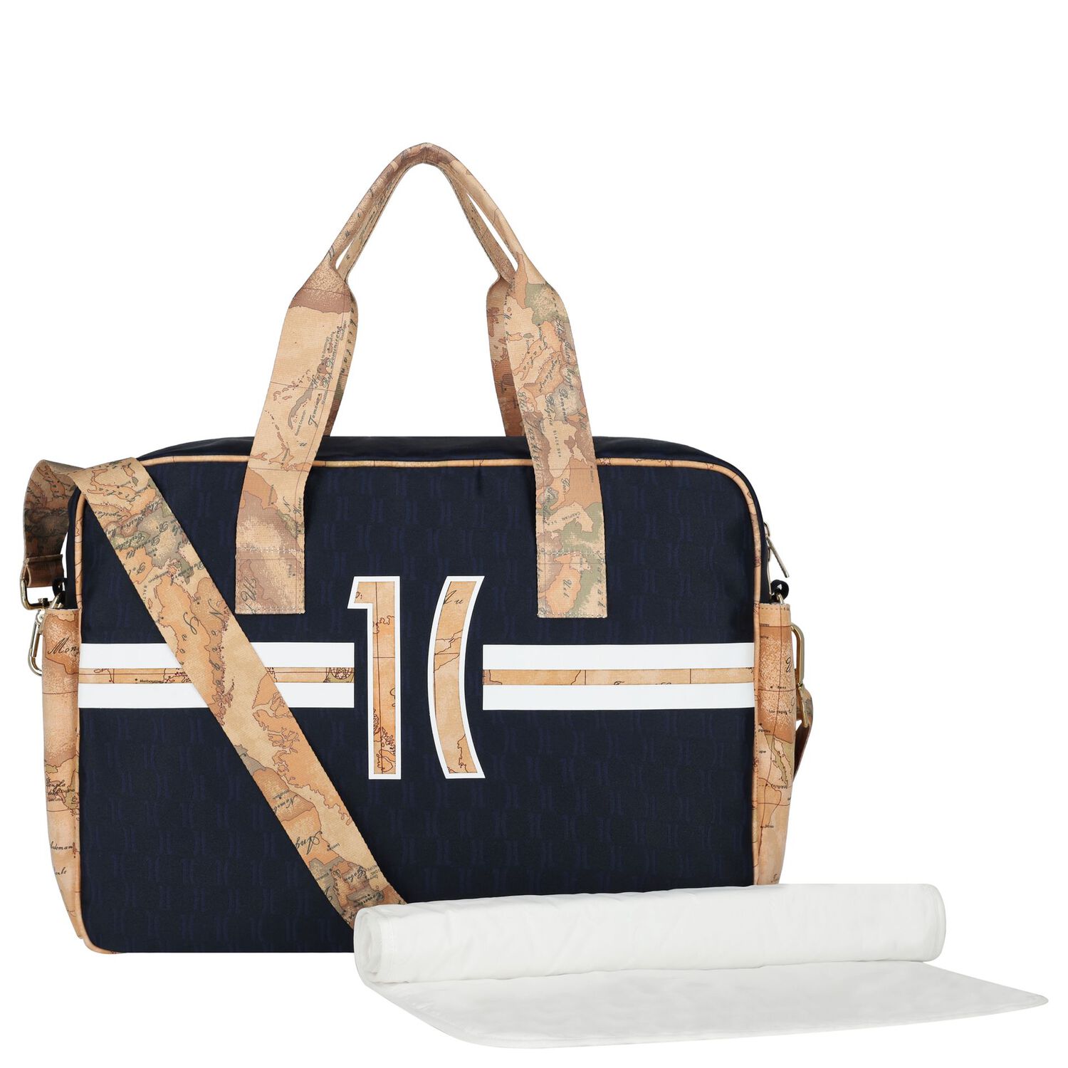 Navy Blue & Beige Baby Changing Bag, 1, hi-res