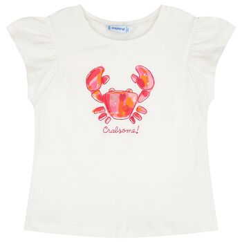 Girls Ivory Crab T-Shirt