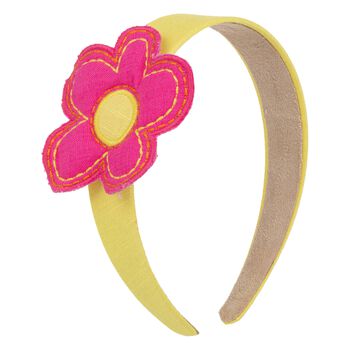 Girls Yellow & Pink Flower Headband