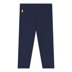 Baby Girls Pink & Navy Blue Polo Bear Leggings Set, 1, hi-res