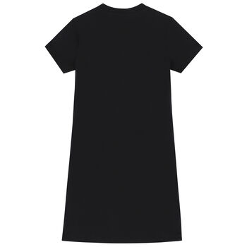 Girls Black Trefoil Logo Dress