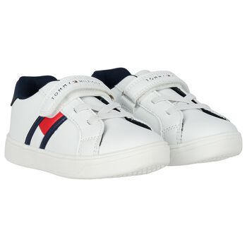 Boys White Logo Trainers