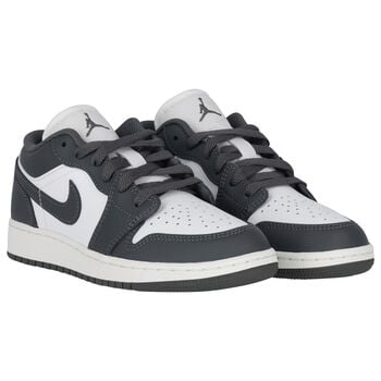 Grey & White Air Jordan 1 Low Trainers