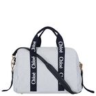 شنطة مواليد مخططة بالشعار باللون الأزرق للبنات, 1, hi-res