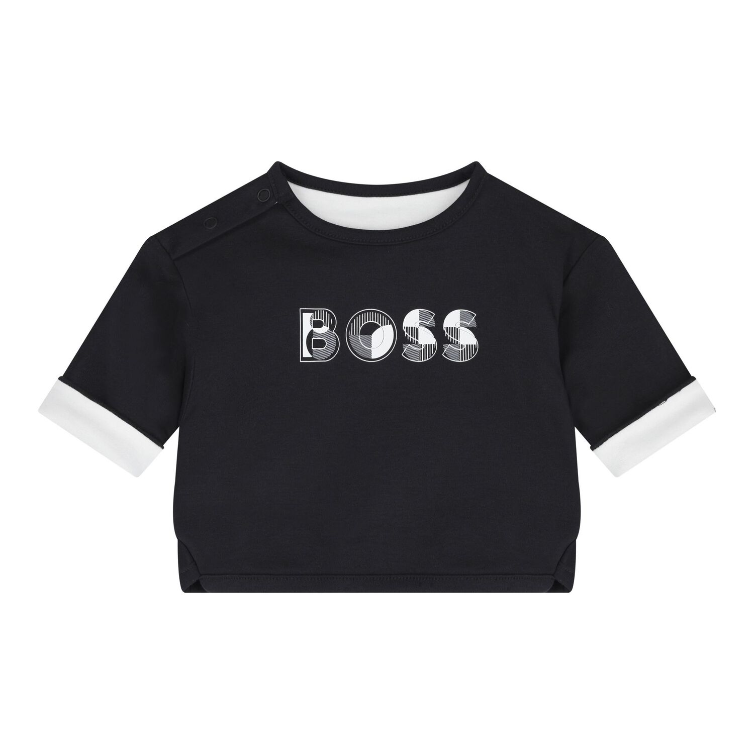 Baby Boys Black & White Logo Reversible Trousers Set, 1, hi-res