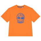 Boys Orange Logo T-Shirt, 3, hi-res