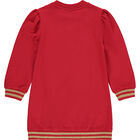 Girls Red & Gold Logo Dress, 1, hi-res