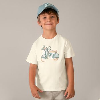 Boys Ivory Motorbike T-Shirt