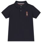 Boys Navy Dog Polo Shirt, 1, hi-res