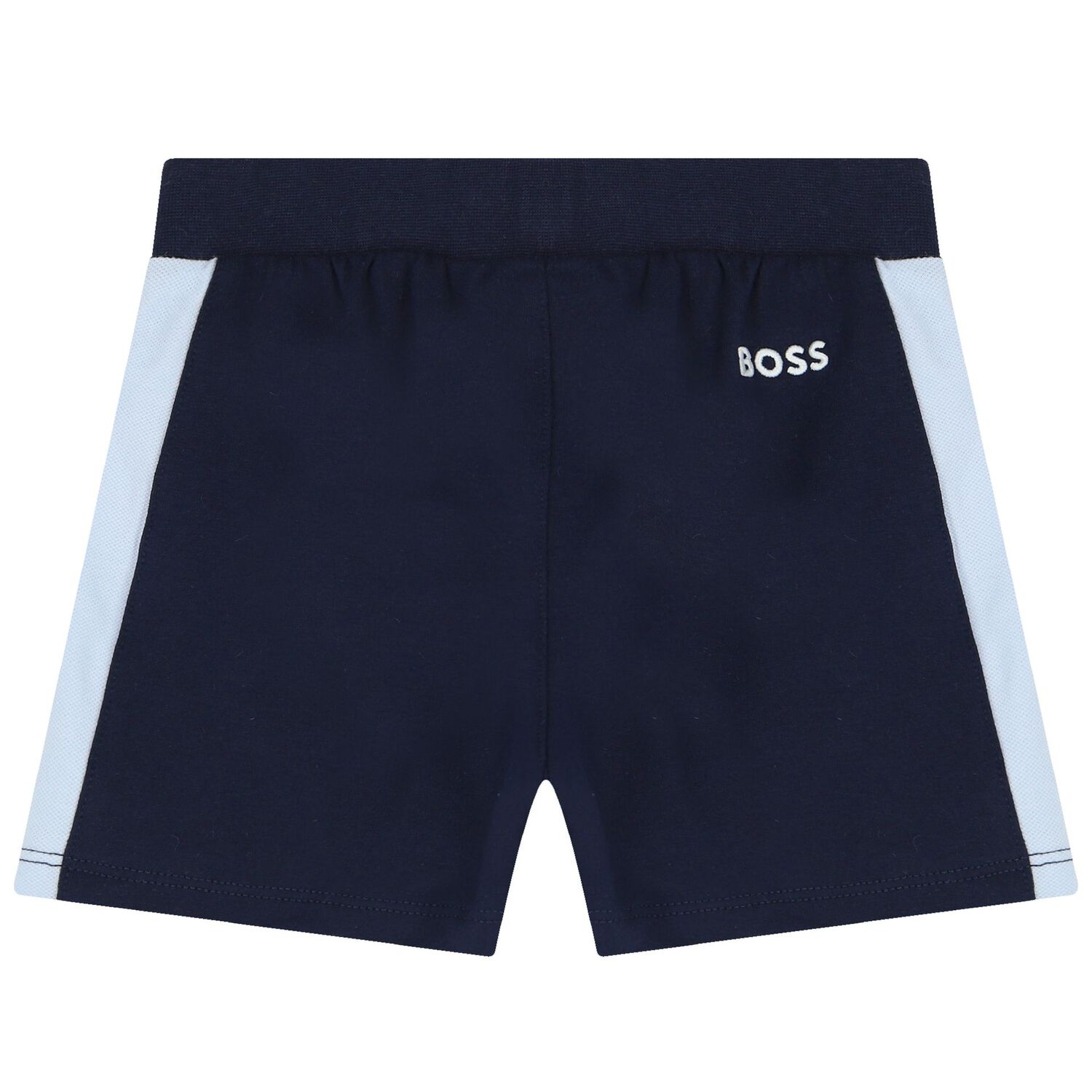 Baby Boys Navy Blue & Blue Logo Shorts Set, 2, hi-res image number null