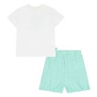 Younger Boys Ivory & Green Koala Shorts Set, 1, hi-res