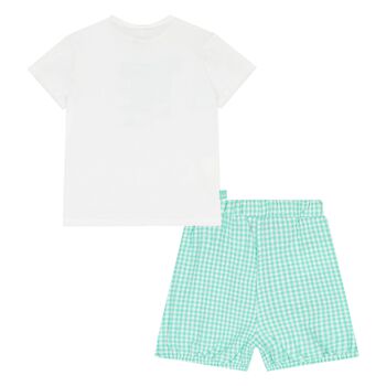 Younger Boys Ivory & Green Koala Shorts Set