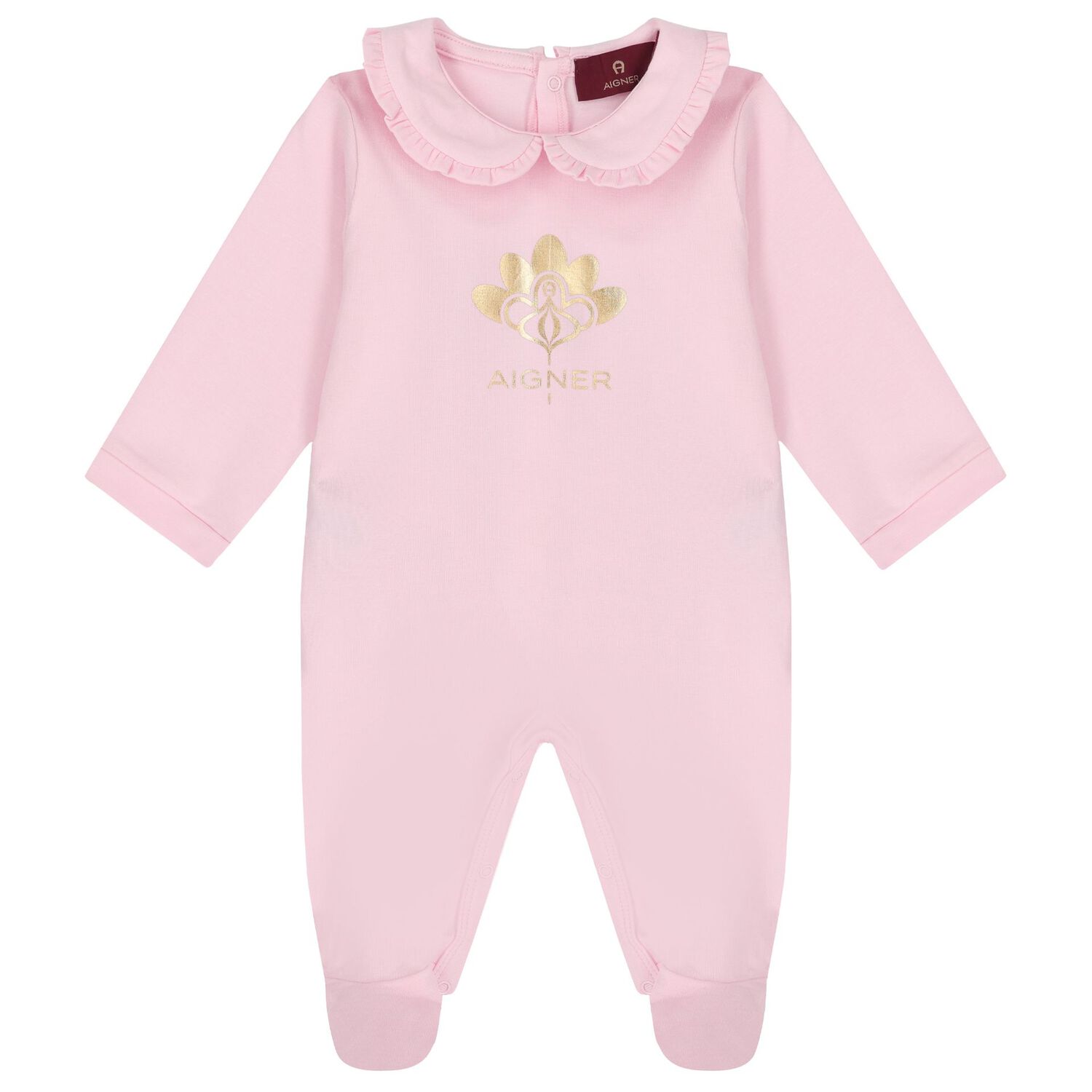 Baby Girls Pink & Gold Logo Babygrow Gift Set, 1, hi-res
