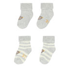 Baby Boys Grey & Ivory Teddy Socks ( 2-Pack )Ã‚Â , 2, hi-res