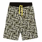 Boys Black & Yellow Logo Shorts, 1, hi-res
