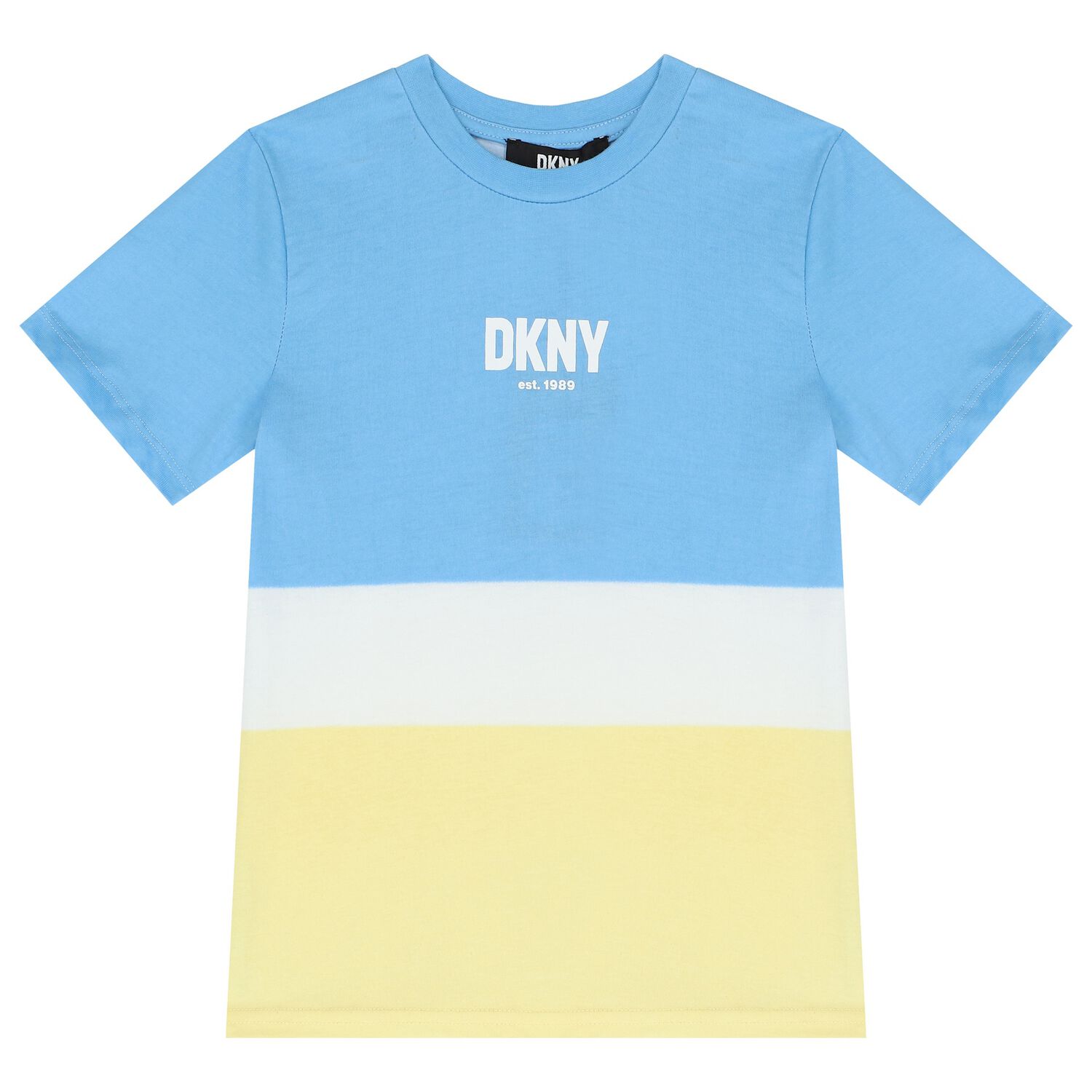 تيشيرت أولاد بالشعار باللون الأزرق والأصفر, 1, hi-res