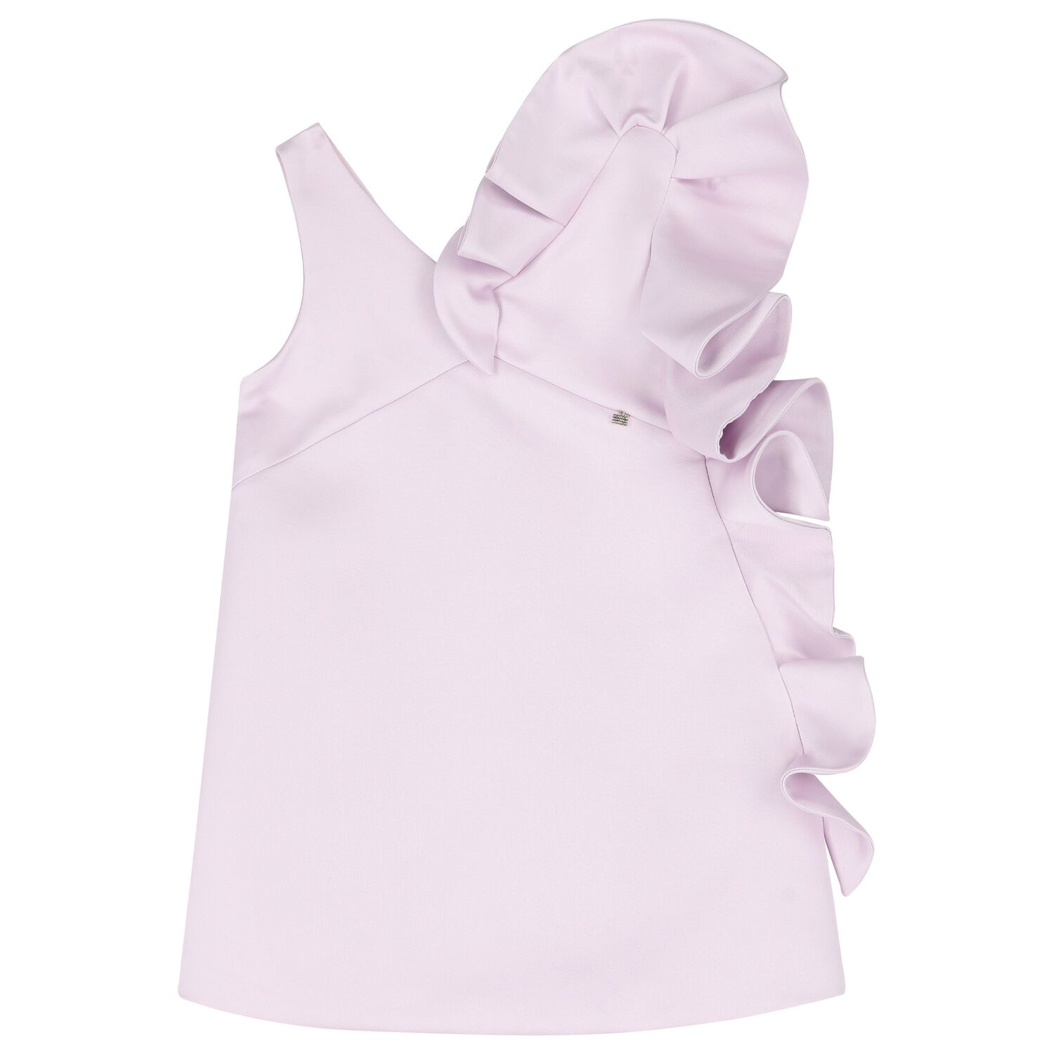 فستان ساتان بنفسجي للبنات مع كشكشة, 1, hi-res image number null