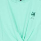 تيشيرت بنات بالشعار باللون الأخضر , 4, hi-res