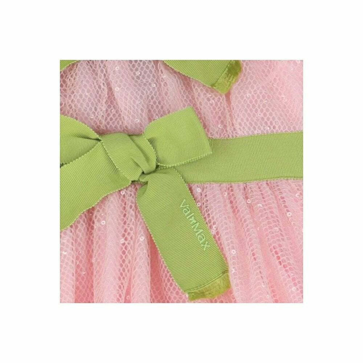 Girls Pink & Green Embellished Dress, 1, hi-res