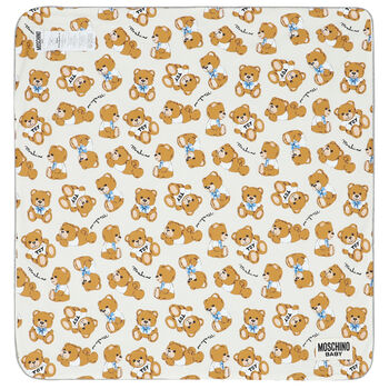 Grey Teddy Logo Baby Blanket