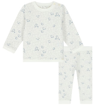 Baby Boys Ivory Polar Bear Pyjamas