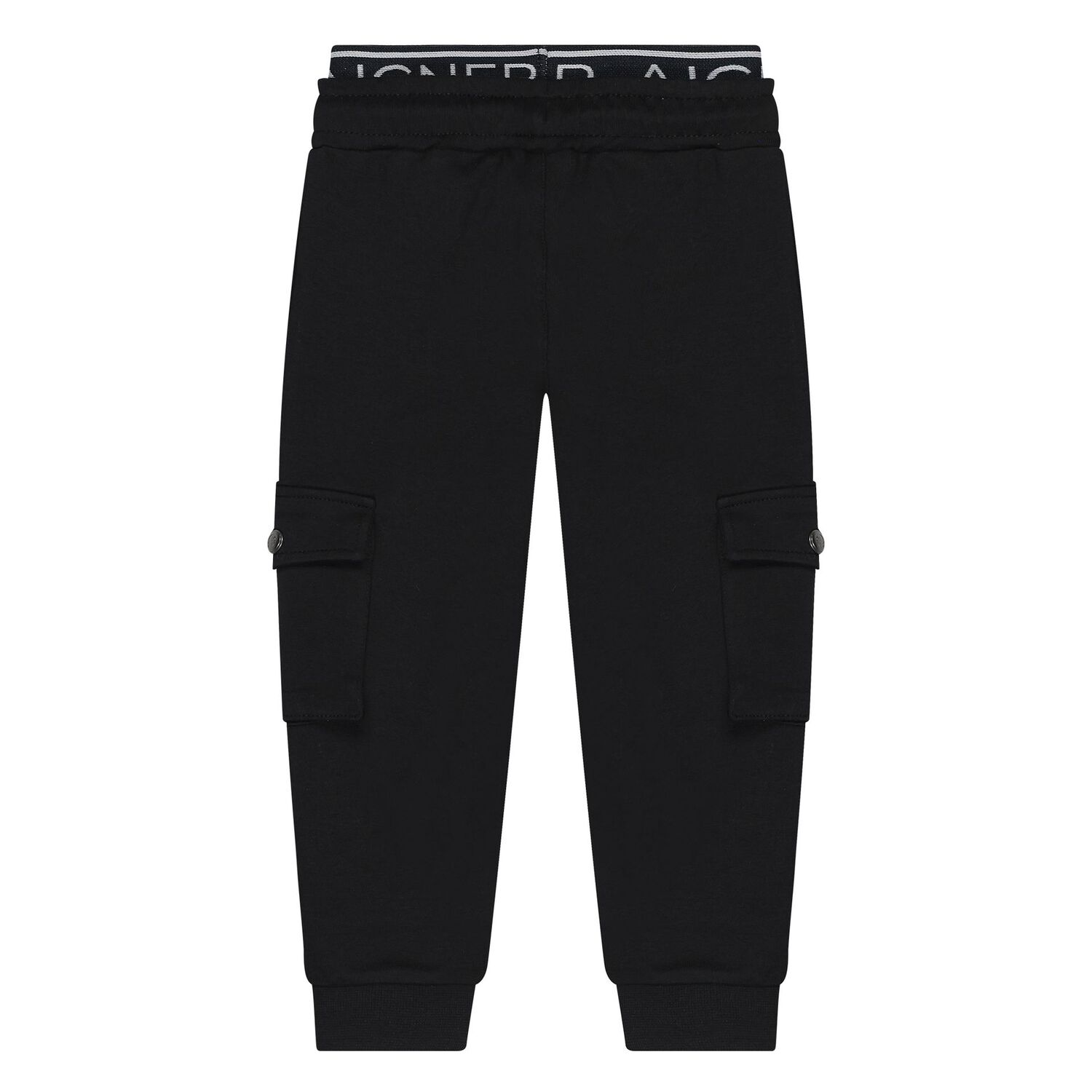 Younger Boys Black Logo Joggers, 1, hi-res