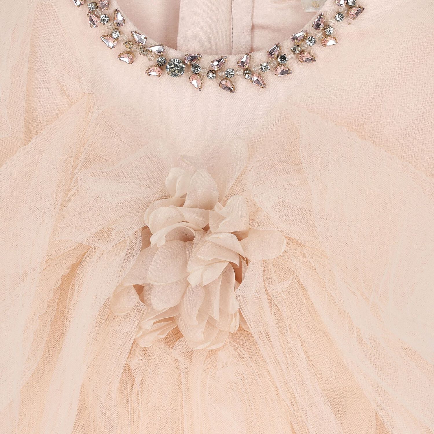 فستان تول  بطبعة ألماس  للفتيات باللون الوردي , 1, hi-res