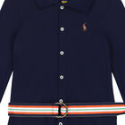 Girls Navy Logo Polo Dress, 1, hi-res