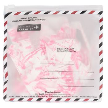 Girls White & Pink Palm Tree Bikini