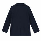 Boys Navy Blue logo Blazer, 1, hi-res