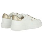 Girls White & Gold Slip-On Trainers, 1, hi-res