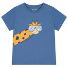 Younger Boys Blue Giraffe T-Shirt, 2, hi-res