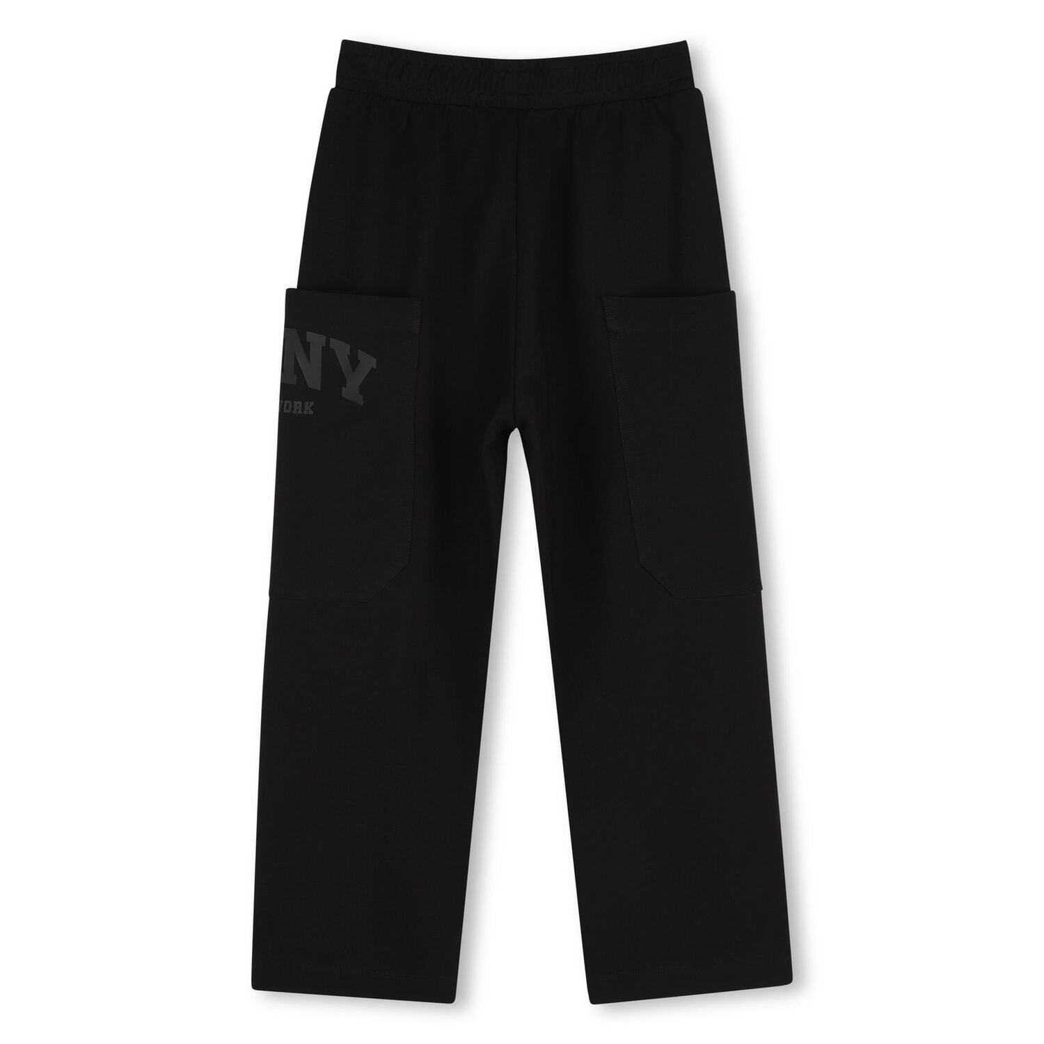 Boys Black Logo Trousers, 1, hi-res