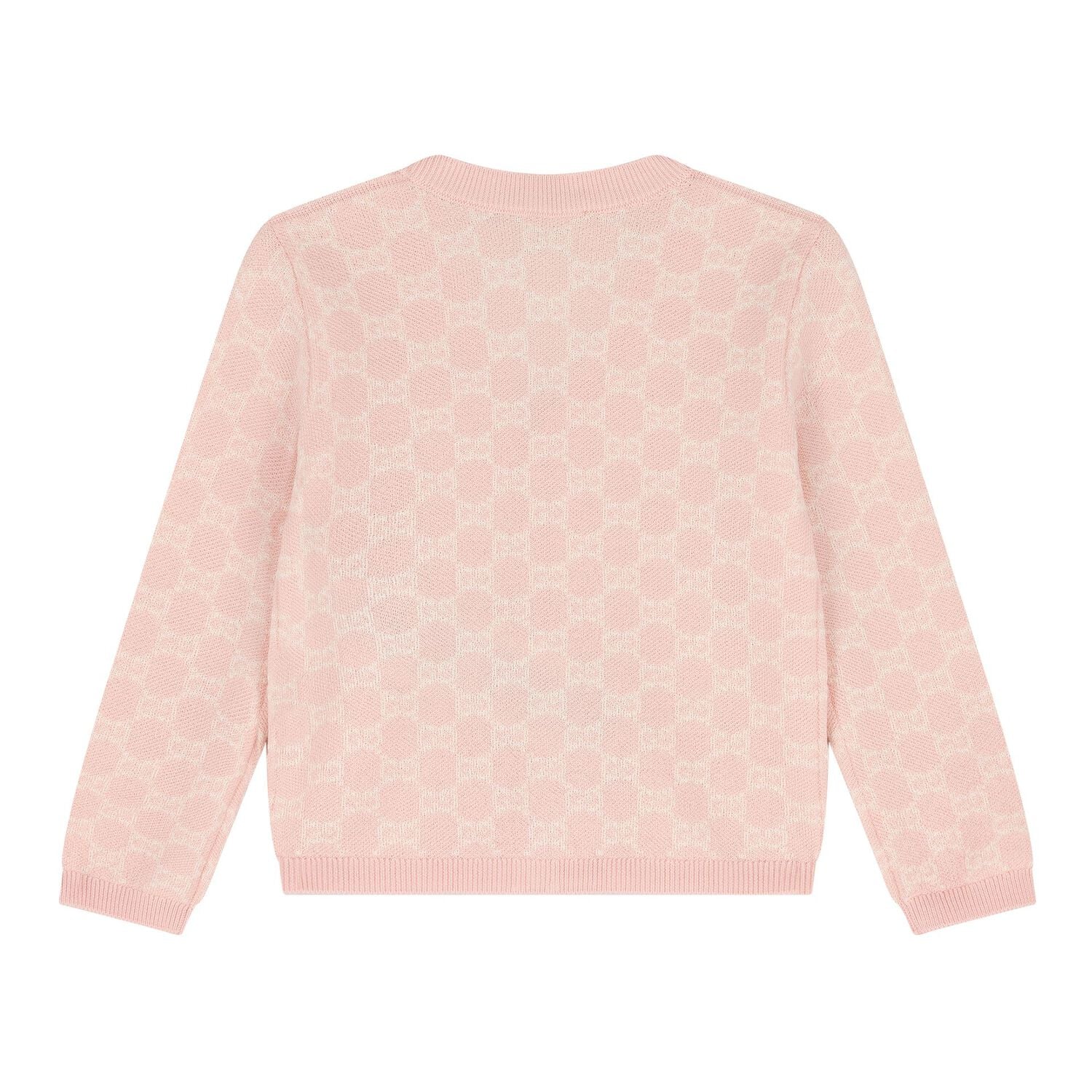Baby Girls Pink Logo Jacquard Cardigan, 2, hi-res