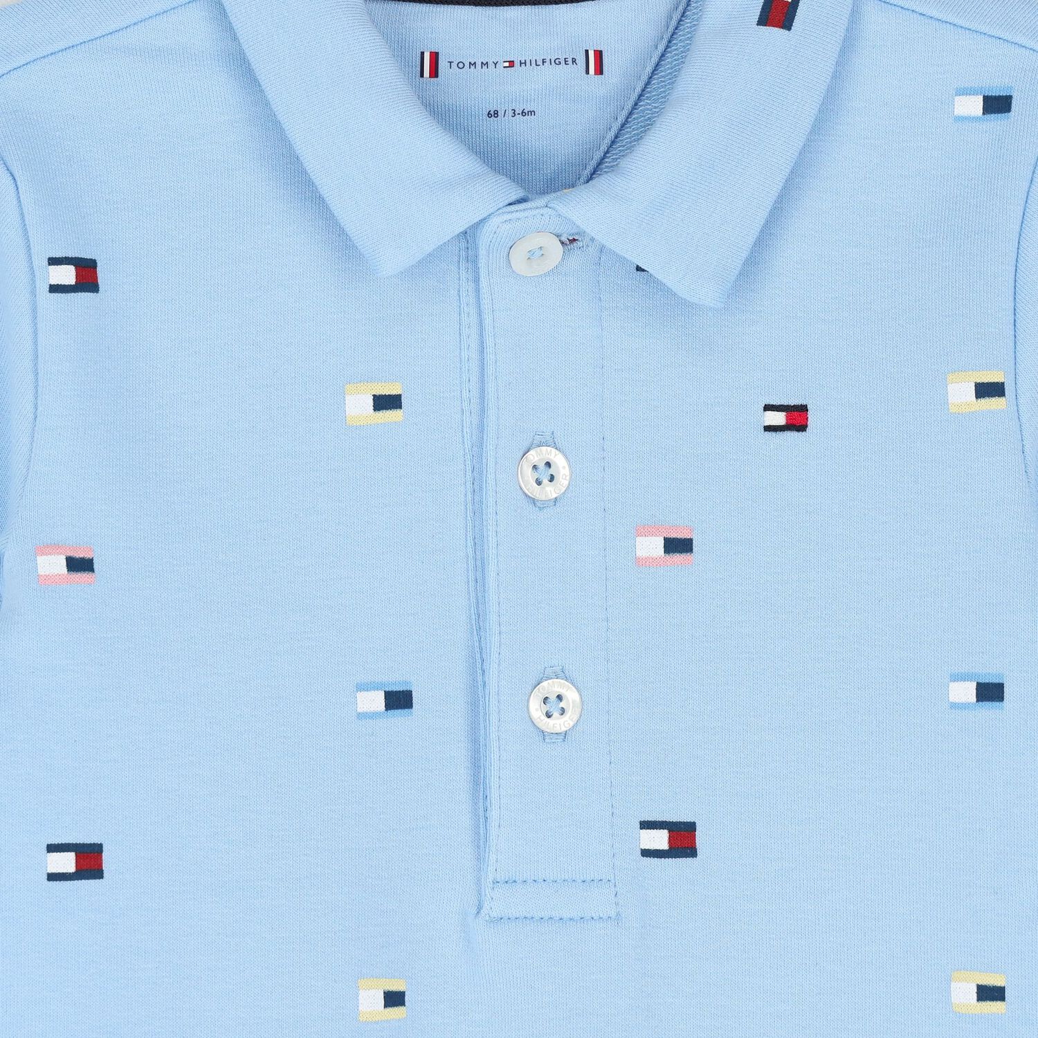 Baby Boys Blue Logo Romper, 1, hi-res