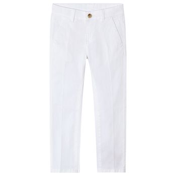 Boys White Chino Trousers